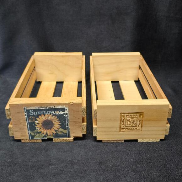 Vintage Napa Valley Cassette Wooden Storage Holds 12 Tapes - Set of 2 - Picture 6 of 12